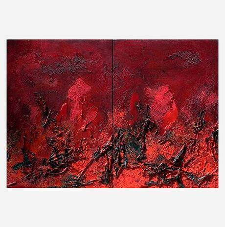 Red Diptych / Naomi Linzen